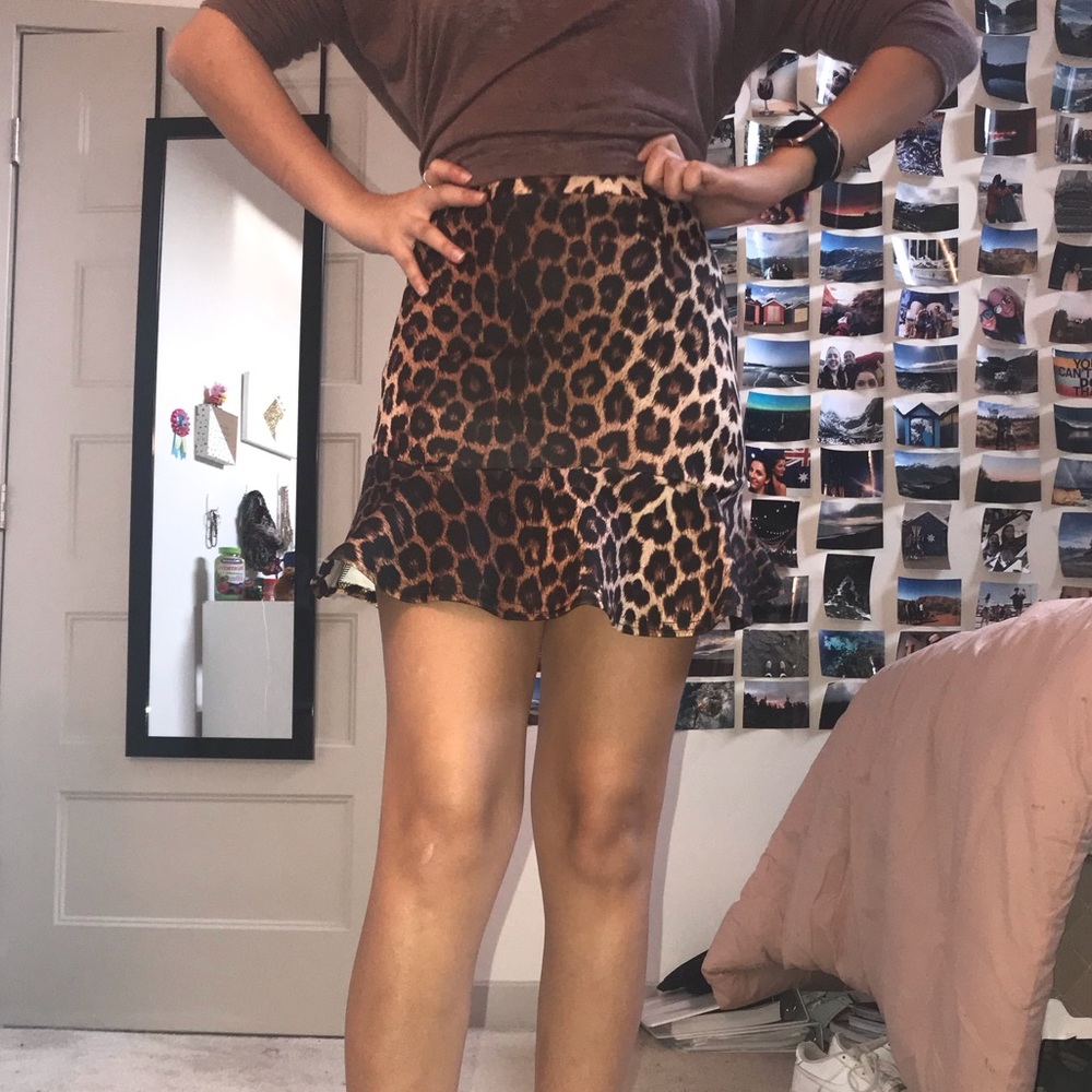 Nasty gal leopard skirt!